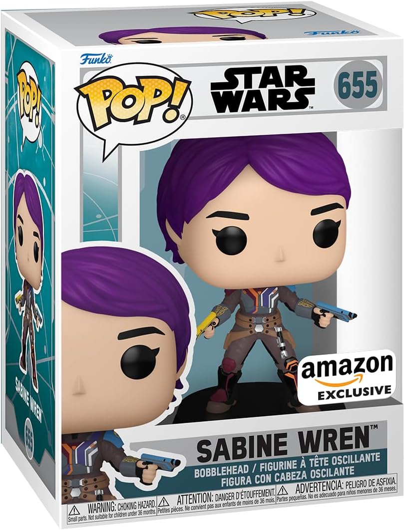 Funko Pop! Star Wars: Ahsoka TV - Sabine Wren - Glow In the Dark - Amazon Exclusive - Collectable Vinyl Figure - Gift Idea - Official Merchandise - Toys for Kids & Adults - TV Fans