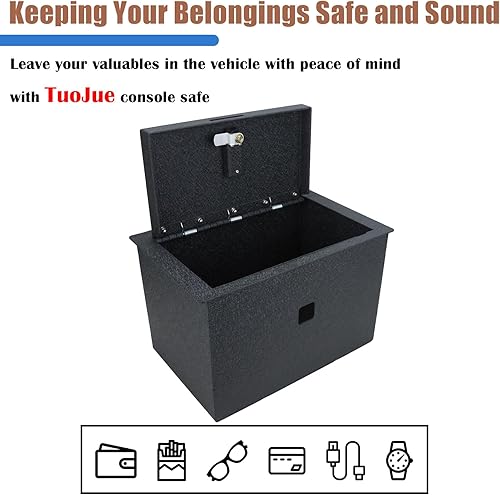 Miniatura 5 de Caja de seguridad para consola central compatible con Chevrolet Suburban y Tahoe 2015-2020, GMC Yukon y Yukon XL 2015-2020, cerradura de combinación