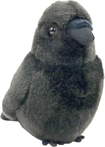 Miniatura 3 de Cuervo de peluche realista de cuervo, lindo animal de peluche de cuervos negros de pájaro, juguete de peluche de Halloween, animales de zoológico,