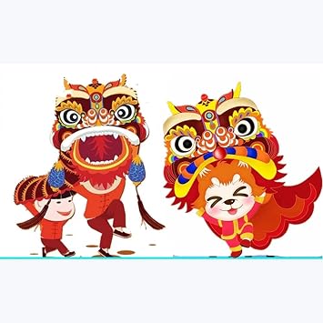 Dragon Dance 8 at Lion Dance Head Dance Accessories of Artificial Wool for Traditional Festivals Lion Dance Dance Dance Del Danza Del Dragon and Lion ~/