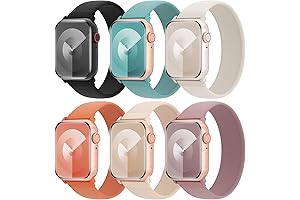 Sport Silicone Solo Loop for 44mm Apple Smart Watches (Pack of 6),...