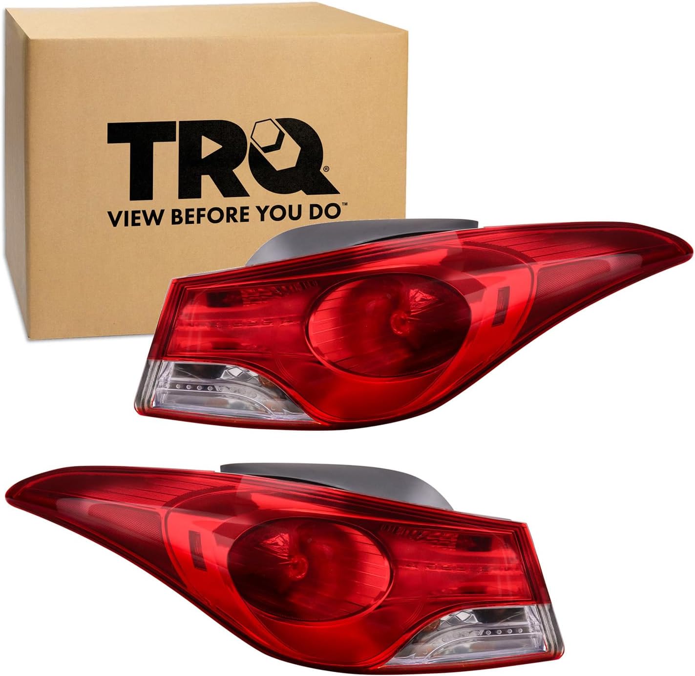 TRQ Rear Tail Lights Set HY2804119 HY2805119 Compatible with 2011-2013 Hyundai Elantra