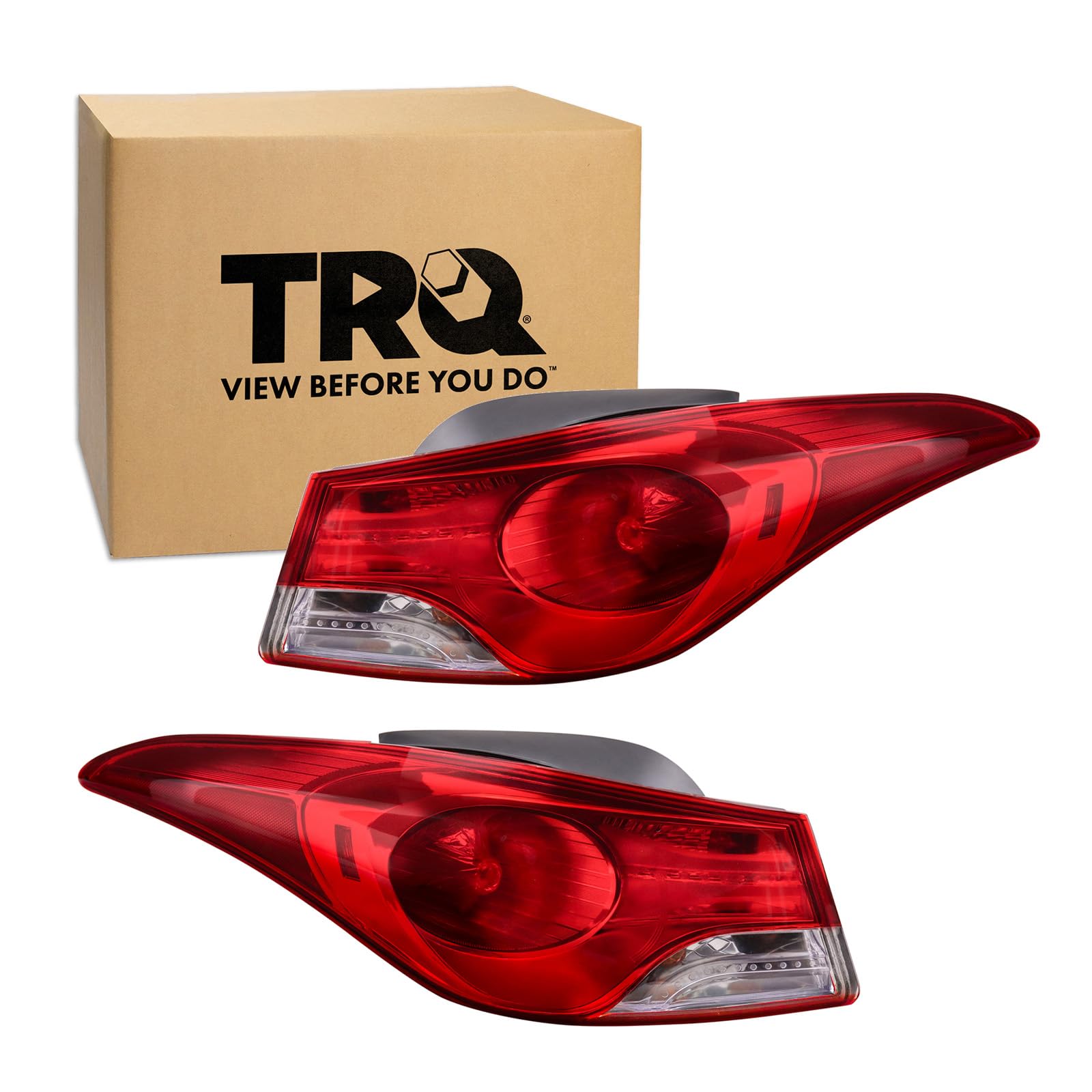 TRQ Rear Tail Lights Set HY2804119 HY2805119 Compatible with 2011-2013 Hyundai Elantra