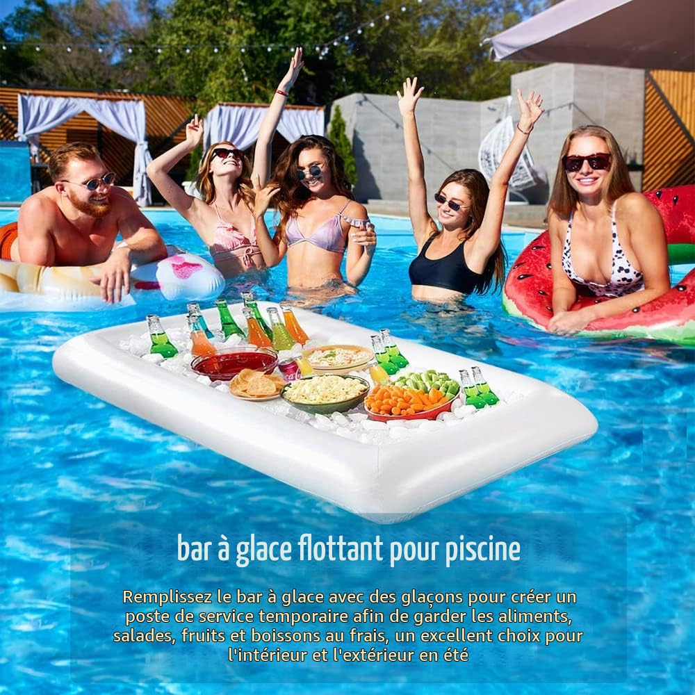 Plateaux Gonflables Porte-boissons Pour Piscine – Lot De 2, Rose, Avec Glacière Intégrée