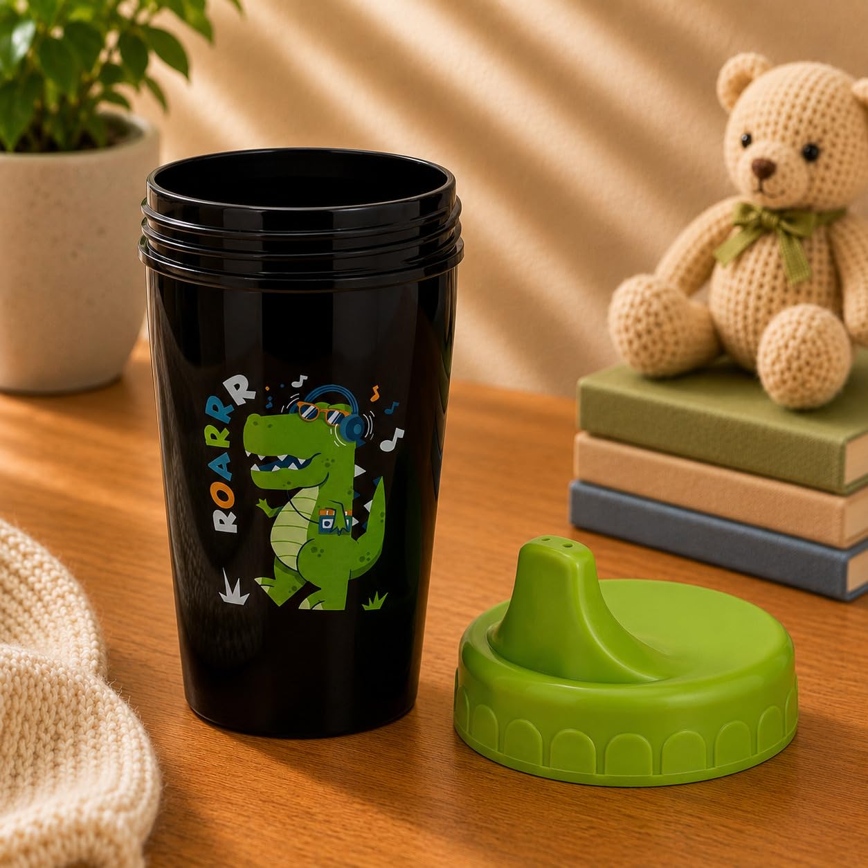 Adore SIPPO- Lift N Sip Sipper-Leak Proof, Drip Proof Cup Training Drinking Cup (Black)-image-28