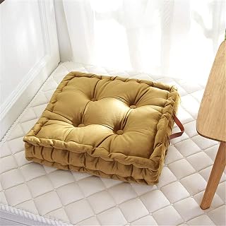 MGEMJMJ Pastillas De Silla, Cojín De Refuerzo Cuadrado, Asientos De Silla, Almohadilla, Terraza Jardín De Oficina Cojín De Asiento De Silla Grueso, Cómodo Suave Interior Al Aire Libre(Color:Amarillo)