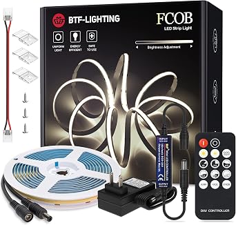 BTF-LIGHTING FCOB COB LED Strip Light Super Bright Natural White 4000K