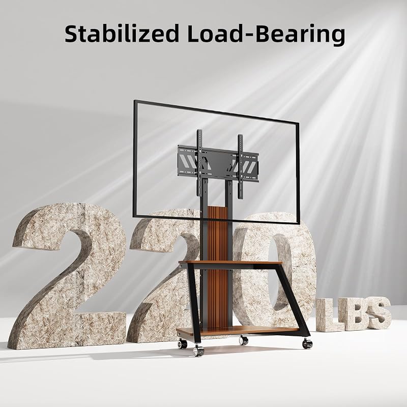 BESHI Heavy Duty Mobile TV Stand with Wheels for 32-85 Inch TVs image 2
