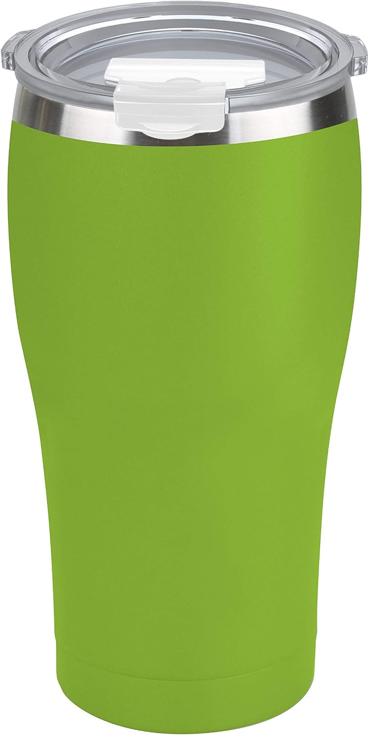 Tahoe Trails 20 oz Tumbler, Stainless Steel, Vacuum Insulated, Double Wall with Lid, Great for Cold or Hot Drinks, Green