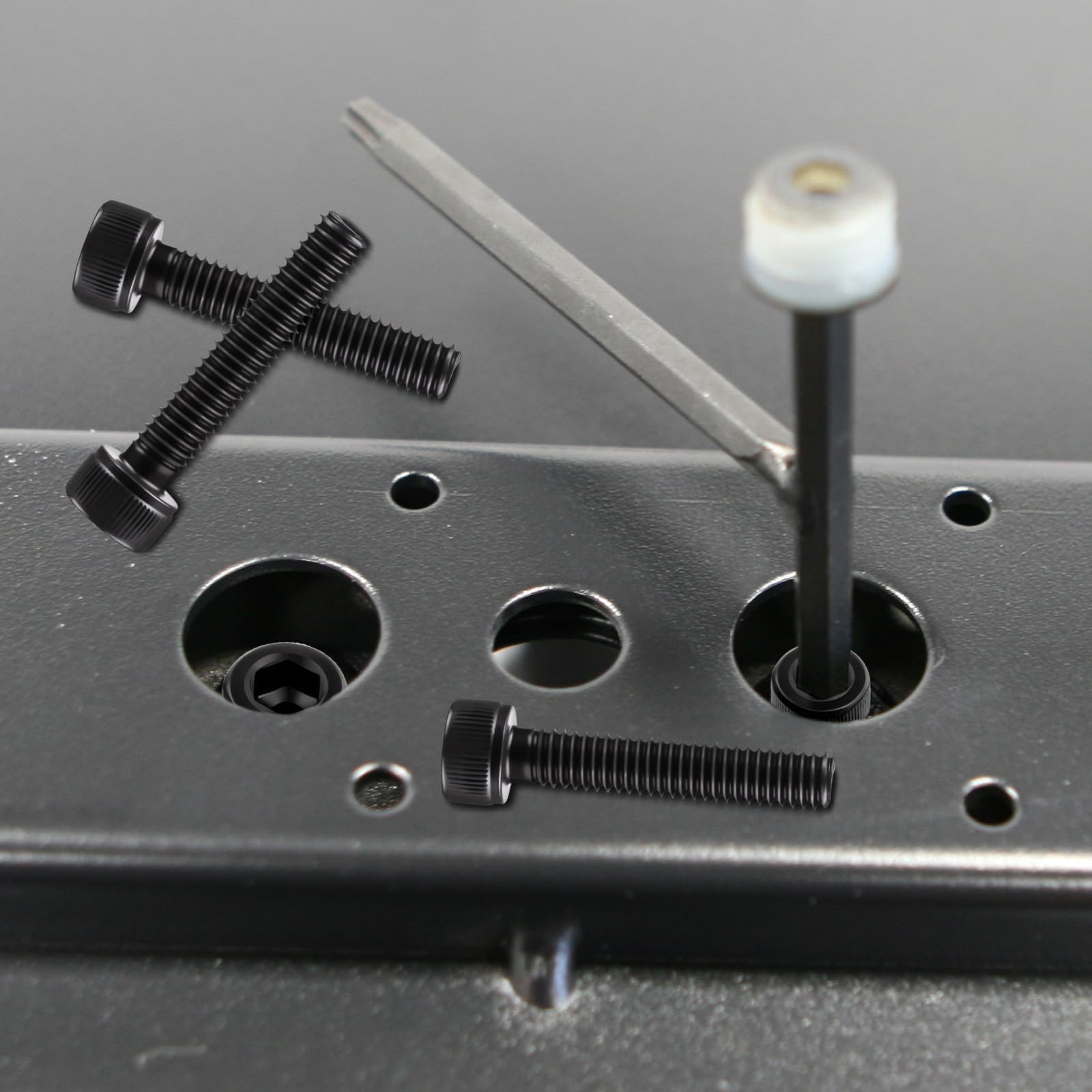 SWTYExt Śruby z łbem sześciokątnym M6 x 100 mm, śruby cylindryczne z gniazdem sześciokątnym, ze stali węglowej, śruby z pełnym gwintem, śruby sześciokątne, czarne, śruby imbusowe do akcesoriów