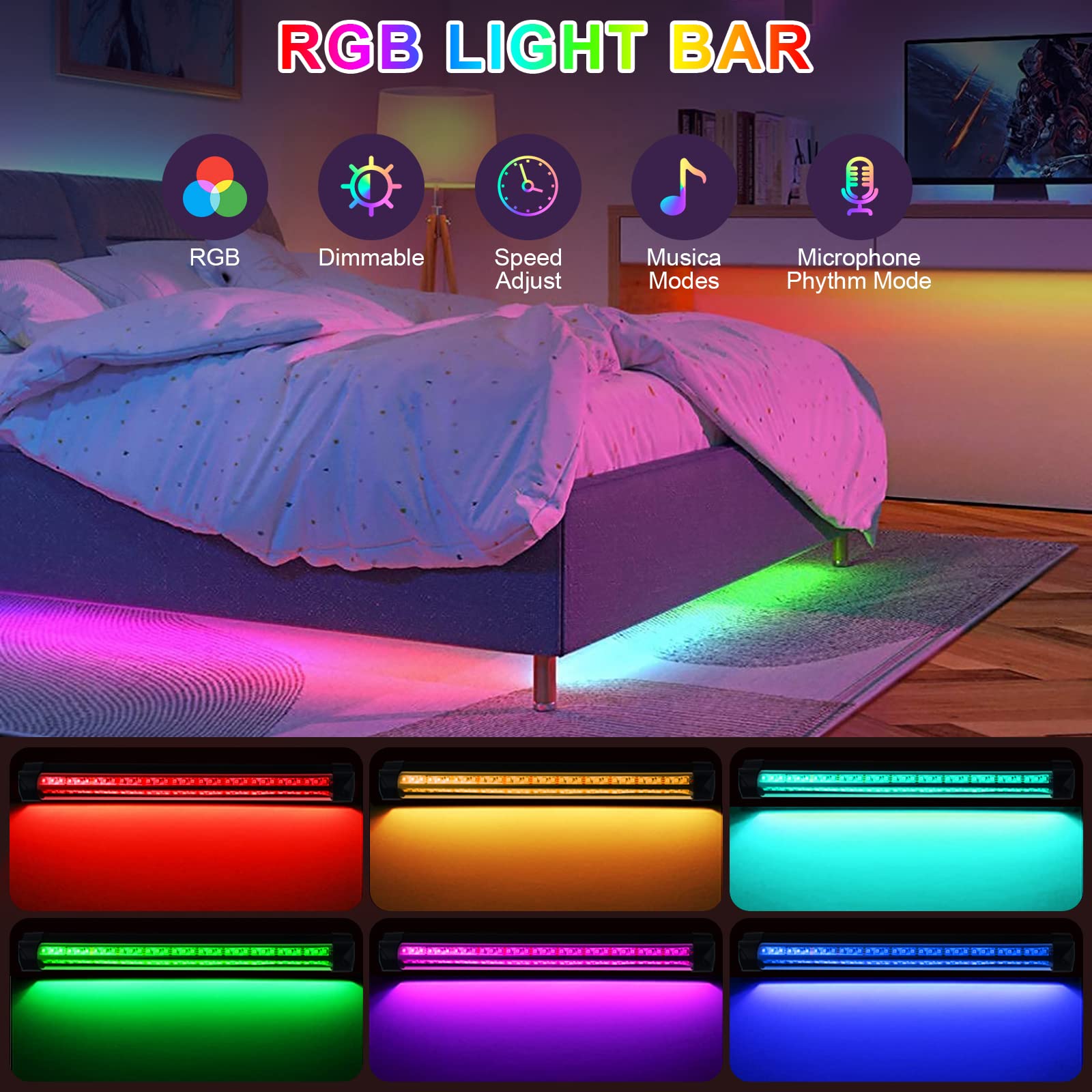 RGB Light Tubes, 10W RGB Wallwasher Light, RGB LED Lightbars, RGB Strips, RGB LED Lampy, RGB Lightbar dla klubów, sypialnia, TV, Boże Narodzenie, Indoor Décor (2szt)