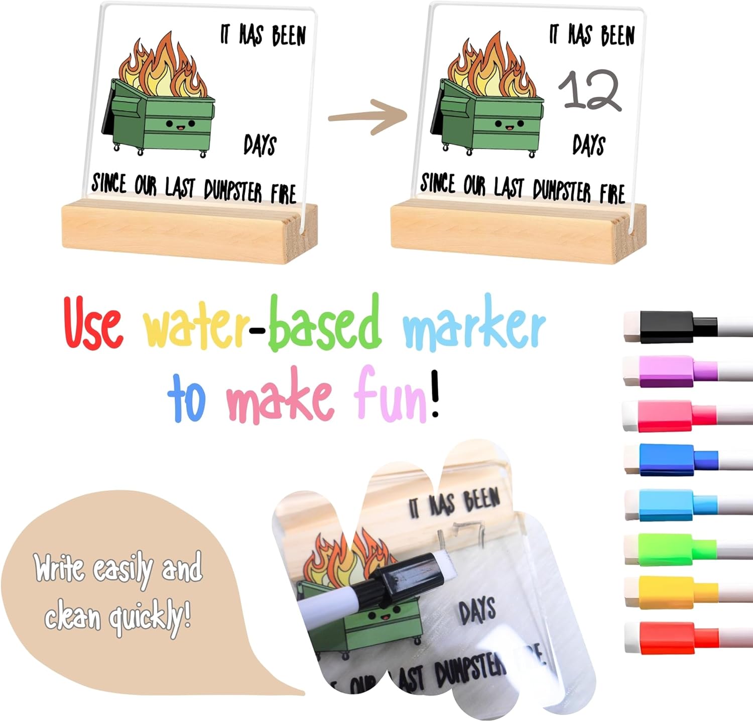 Dumpster Fire Desk Accessories Dumpster Fire Ornament Funny Desk Sign Décor, Gifts for Coworker, Boss, Men, Women - Image 2