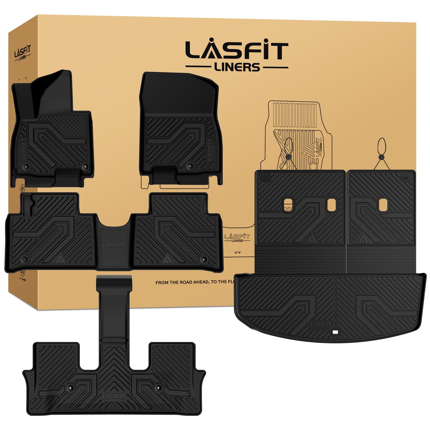 LASFIT Floor Mats & Backrest Mats & Cargo Mat for Hyundai Palisade 7/8 Seats 2026