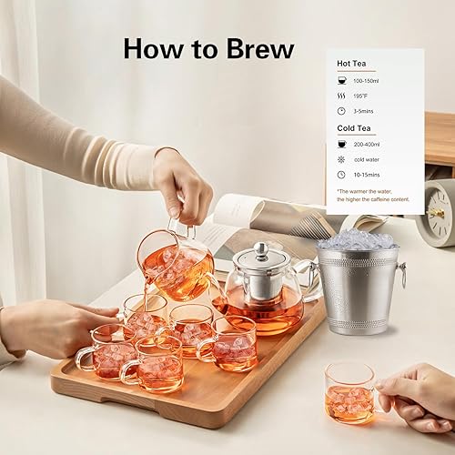 Miniatura 7 de RIANTEA Bolsas de té negro orgánico bajas en cafeína, bolsas de té frío y caliente, sin azúcar, té negro suelto premium para viajeros o estudiantes,