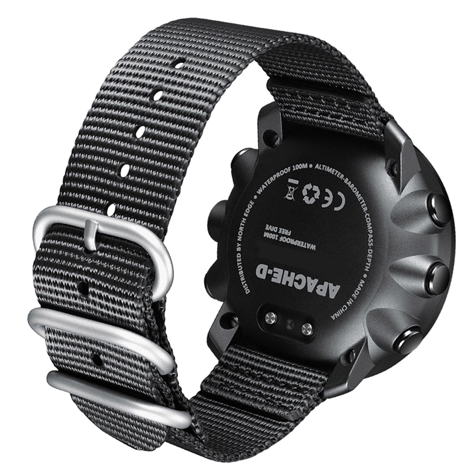 Montre de Plongée, Montre de Sport Numérique étanche à 100 M avec Rétroéclairage LED Baromètre Thermomètre Boussole Altimètre pour Hommes Femmes Randonnée Natation en Montagne