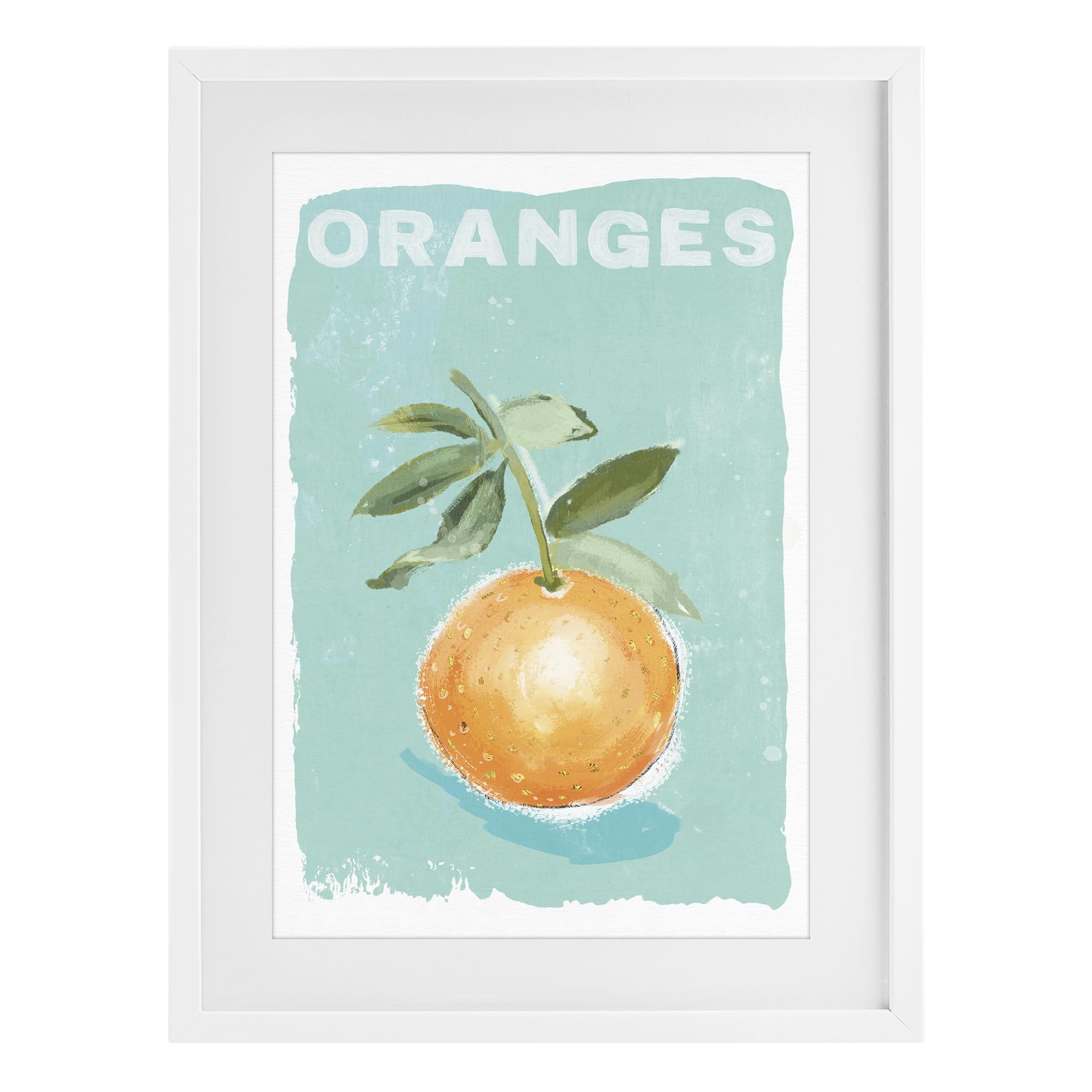 Stupell Industries 'Orange Twist Motif', Framed Print Under Glass, White, 14 x 20 Inches, Easy to Hang and Sturdy, Made in USA, by Chad Barrett