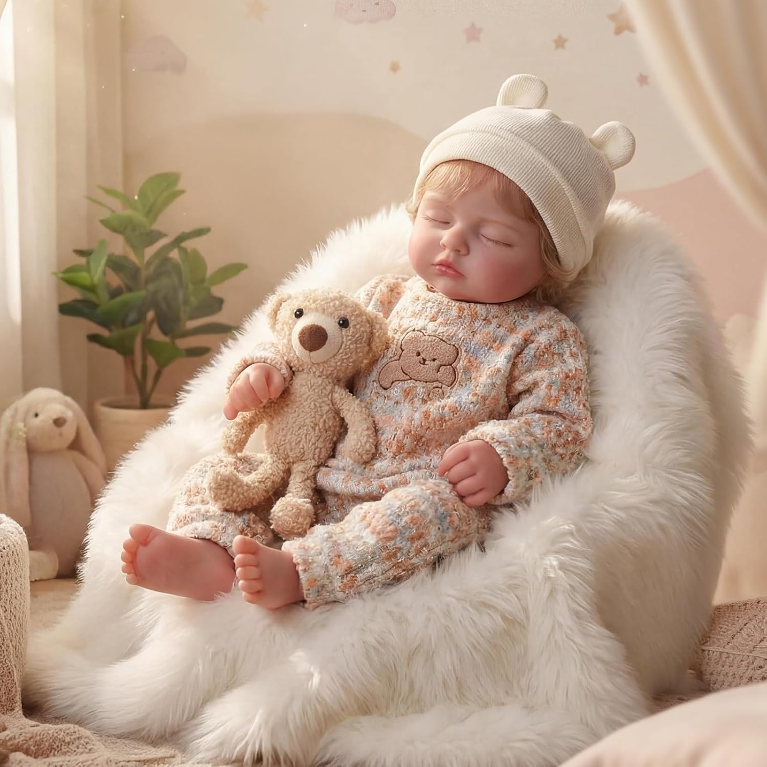 BABESIDE Lifelike Reborn Baby Dolls Girl for Kids & Grandkids Aged 3+ Years 17 Inch Cute Soft Vinyl Realistic Baby Doll with Complete Accessories ASTM F963 and EN71 Safety Standards