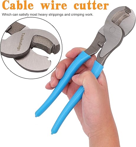 Miniatura 5 de Herramienta de engaste de cable de batería para terminal AWG 8-40 con 20 conectores de anillo tubular de cobre y 20 tubos termorretráctiles