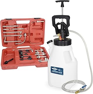 FIRSTINFO A1139HNUS Patented 12.5L Automatic Transmission Fluid Pump for ATF Filler System with 21 Pieces OE Style Filling Adapters, Pneumatic and Manual Operation for Refilling Use