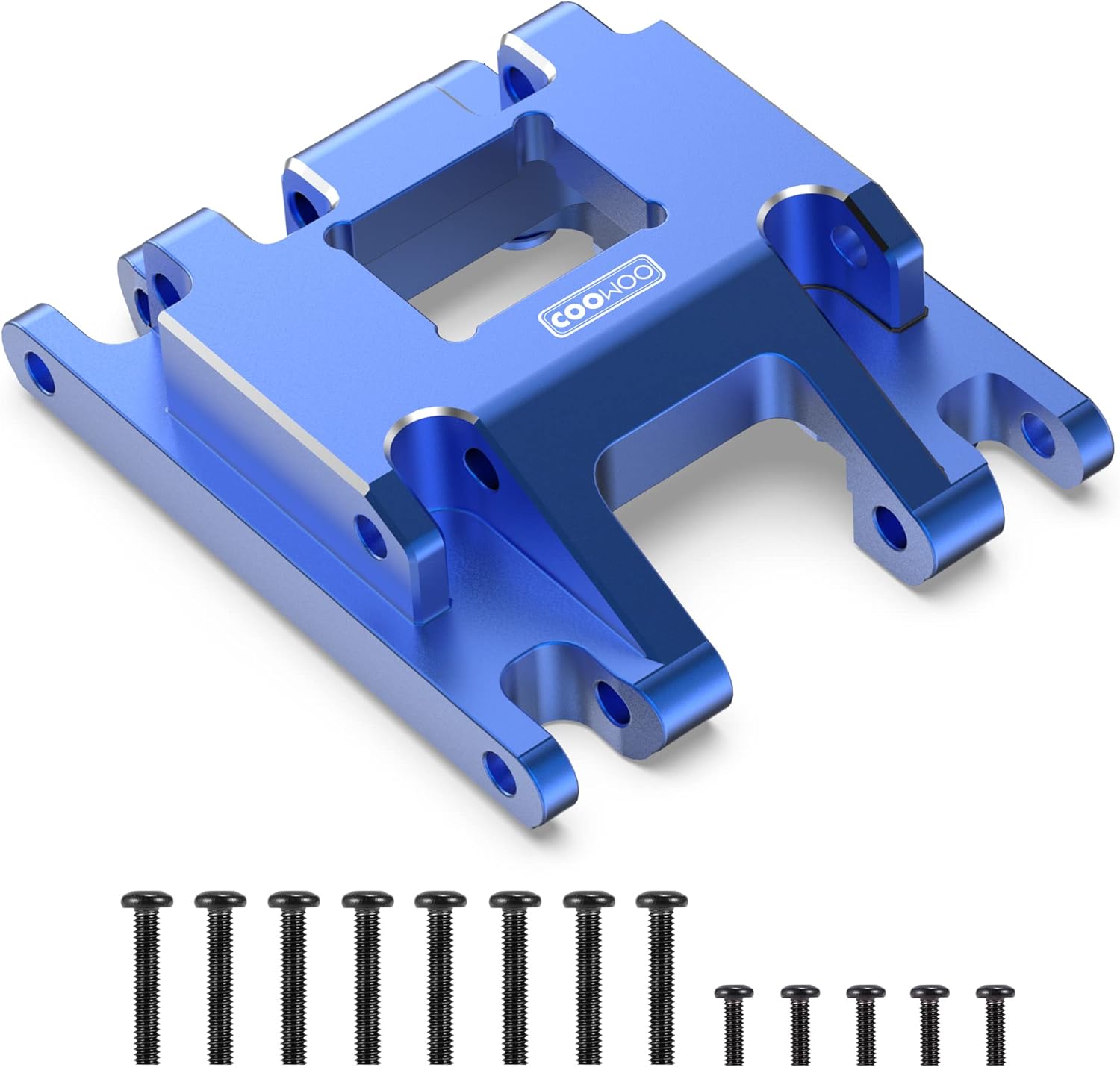 COOWOO RC Transmission Mount, Skid Plate Transmission Mount Upgrade Part for 1/18 TRX-4M RC Crawler Cars, Enhanced Durability and Stability, Made of Aluminum Alloy, Black