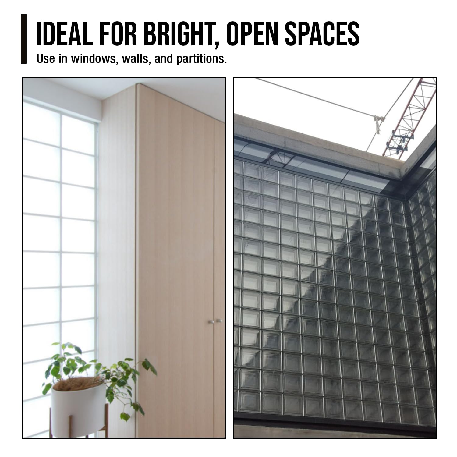 Seves Glass Block | 12 x 12 x 4 Clarity Glass Block | Durable Square Design for Home & Commercial Use | Easy Install & Maintenance | Enhances Security & Privacy in High-Traffic Areas