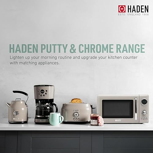 Miniatura 5 de Haden Horno microondas de 700 vatios y 0.7 pies cúbicos con controles digitales, descongelación e inicio instantáneo para encimera,