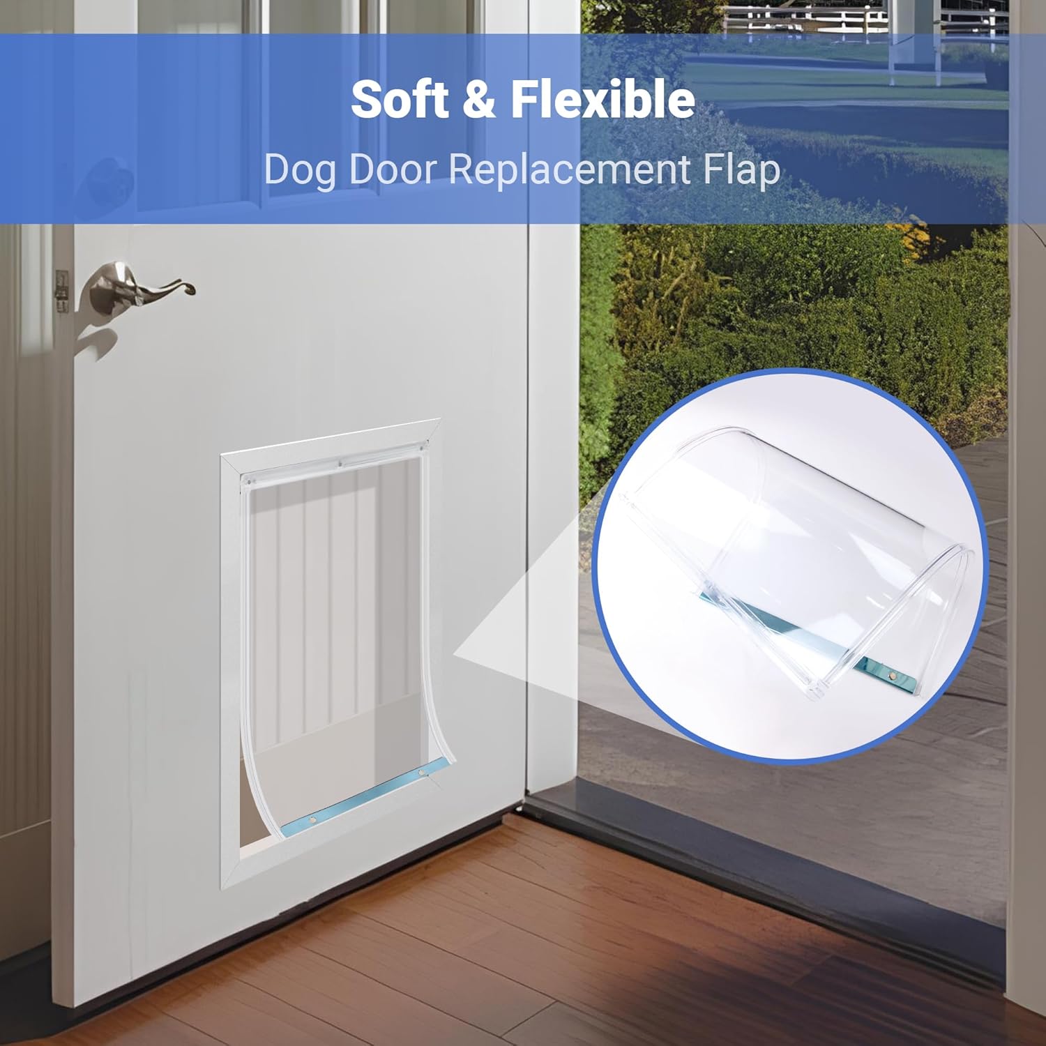 Dog Door Replacement Flaps - Measures 7" x 11.25",Medium Dog Door Flap Compatible with Ideal Pet Original Plastic Pet Door,BPA Free,Less Shrinkage,Weather Resistant