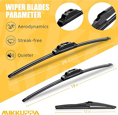 Vista 54 de MIKKUPPA Limpiaparabrisas de 26 pulgadas + 23 pulgadas + 12 pulgadas, repuesto para Mercedes-Benz 2013-2016 GL350 GL450, 2012-2015 ML350 ML550 ML63