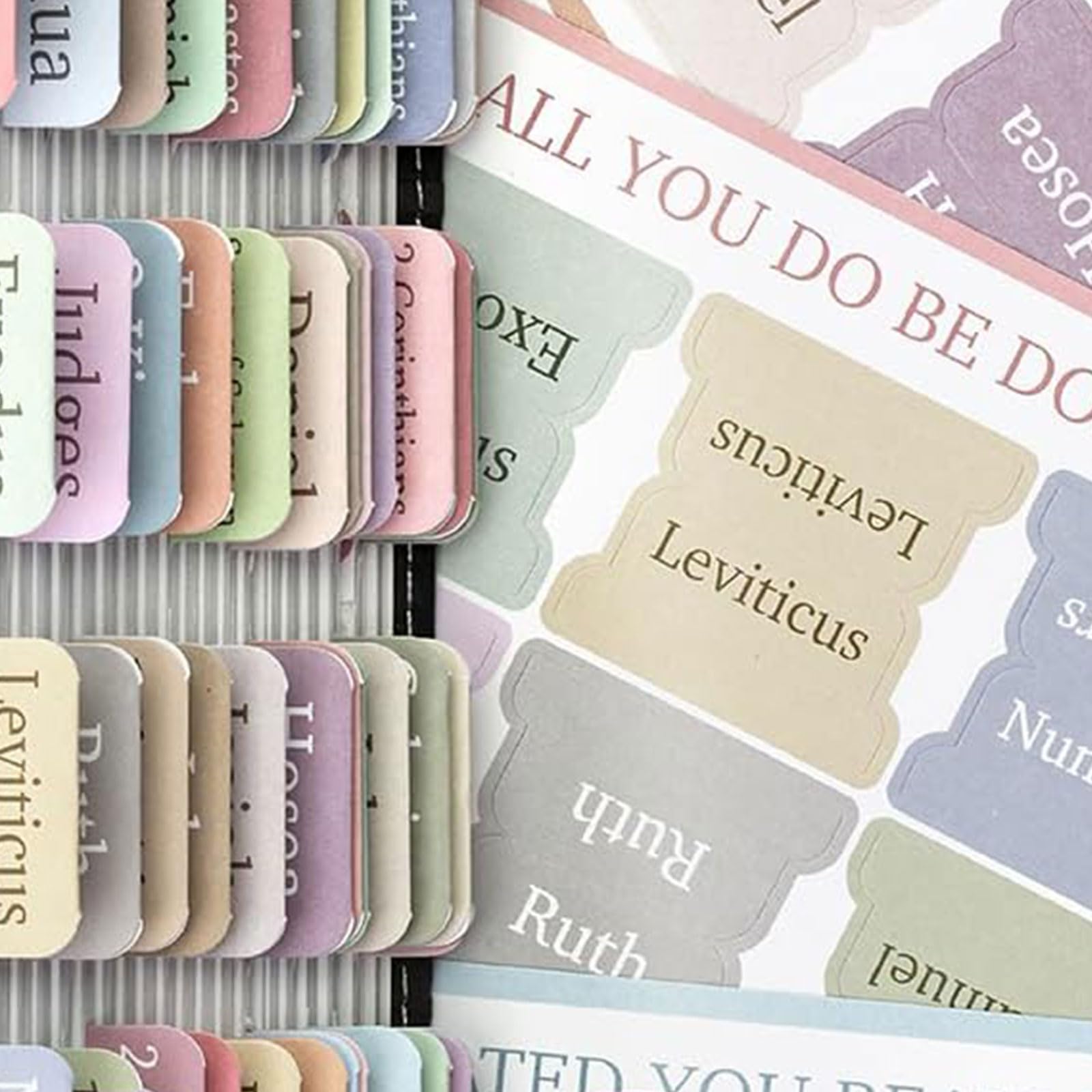 Marcadores de Biblia de letra grande - 75 pestañas laminadas para registro - Accesorios para el diario
