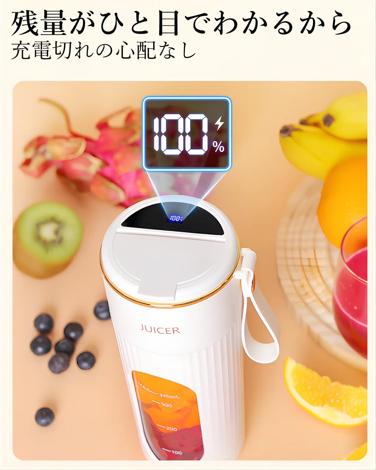 Amazon.co.jp : ポータブル ミキサー スムージー ジューサー 氷対応 14