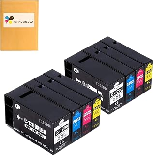 PGI-1200XL 1200XL Pigment Ink Cartridges Replacement for Canon PGI1200 1200XL Ink Work with Canon Maxify MB2320 MB2720 MB2020 MB2120 Printer (2BK, 2C, 2M, 2Y)