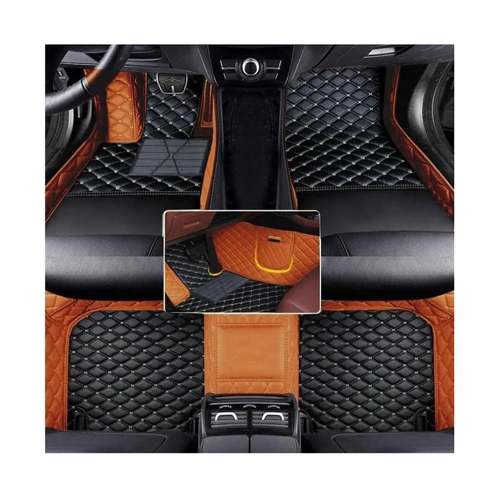 Tapis de voiture imperméables KLAUER pour A5 Sportback protection sol cuir noir marron