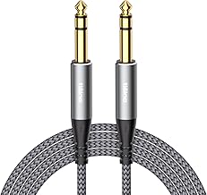 Tisino TRS Cable 1/4" - 1M, Stereo Balanced Audio Cable, Professional and Guitar Interconnect, Ideal for Studio Monitors, Mixers and Speakers