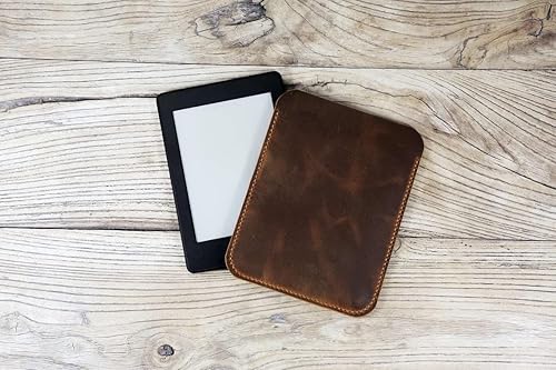 Vista 3 de Personalized leather sleeve pouch for Kobo Sage Forma Clara HD, vintage leather kobo Nia Libra case X06-L05KBSV