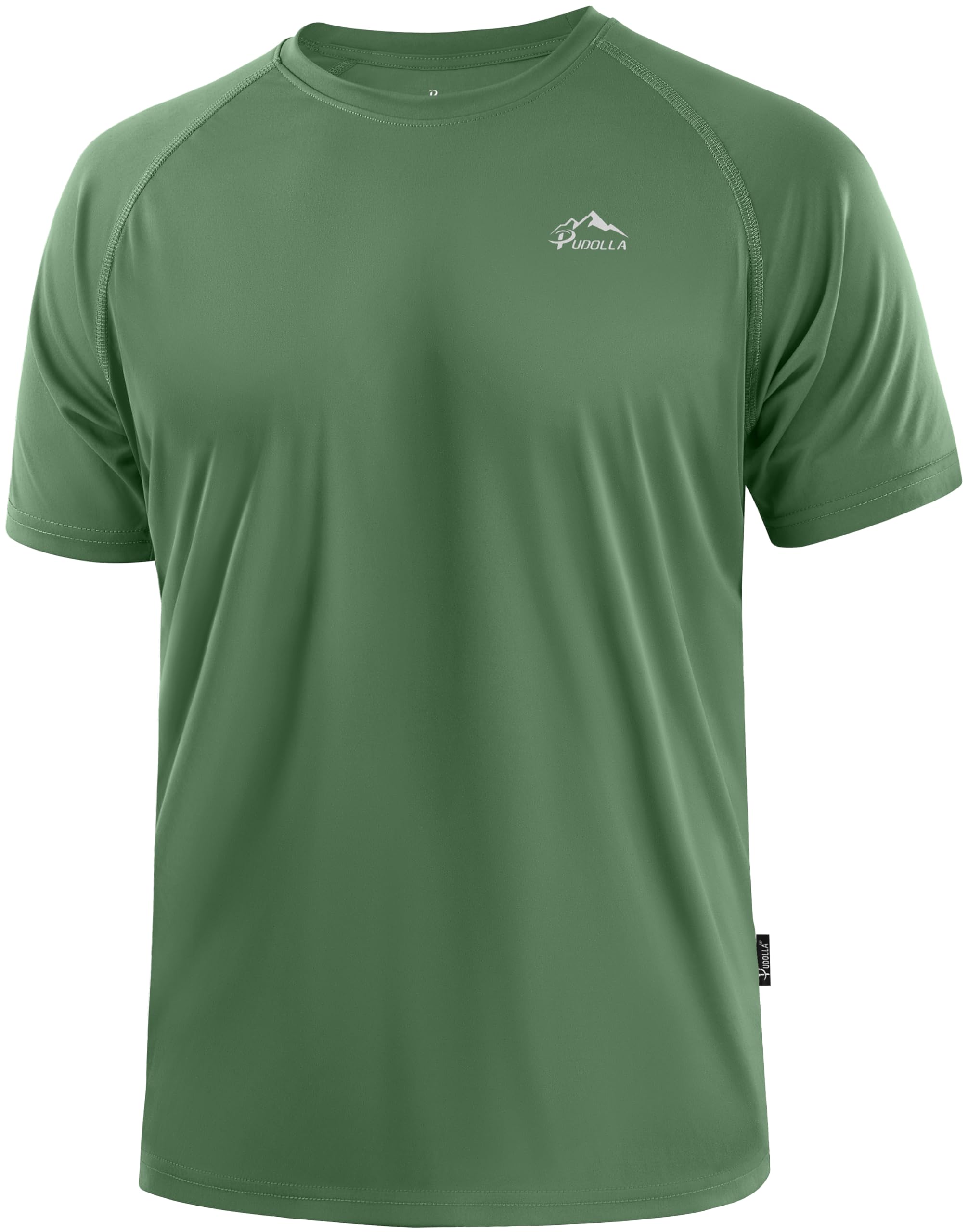 Pudolla Men's Rashguard Swim Shirts Short Sleeve UPF 50+ Sun Protection SPF Quick Dry Lightweight Water Fishing Beach Shirt