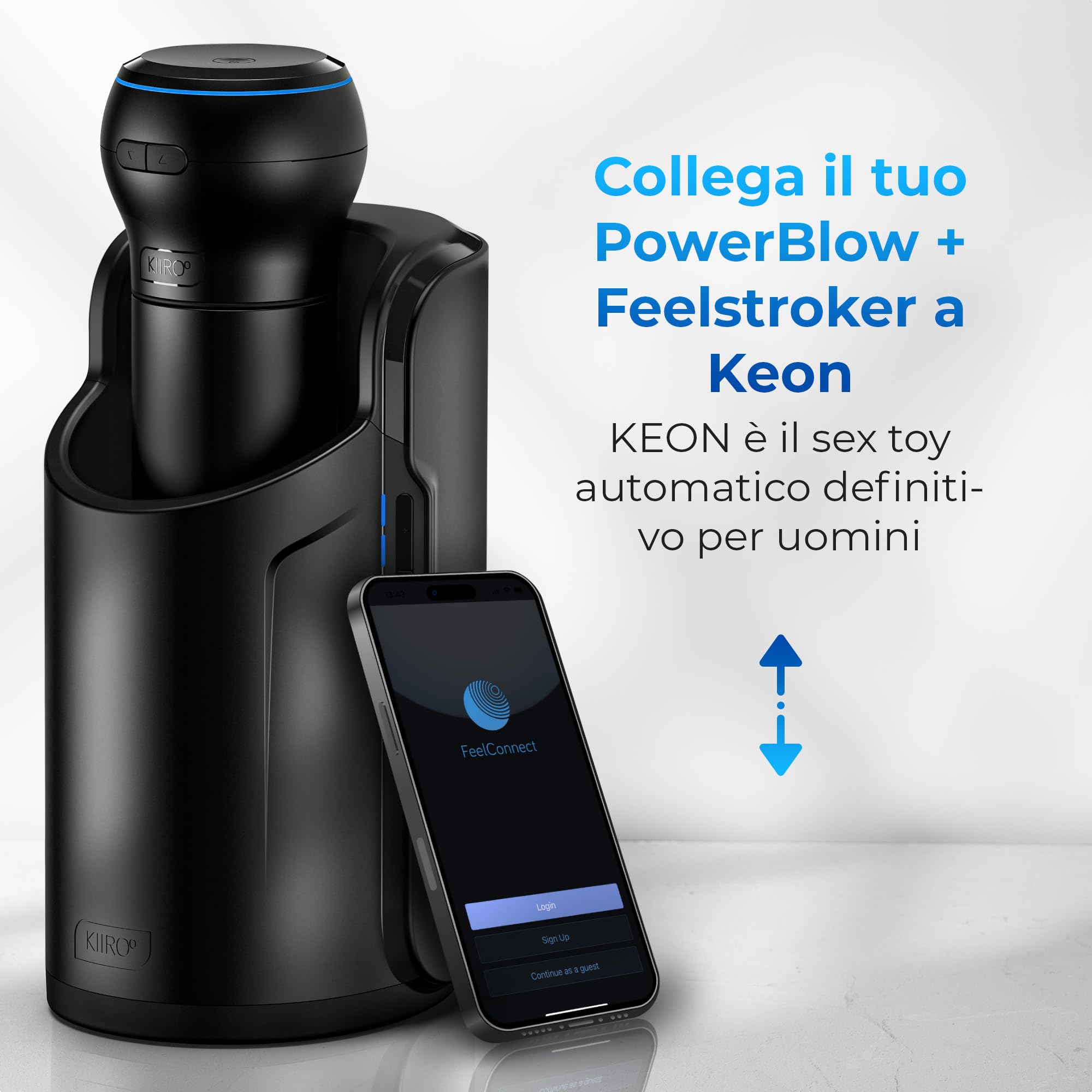 KIIROO PowerBlow Masturbatore Automatico Uomo con Mouth Stroker – Blowjob Machine Interattiva – Contenuti FeelMe AI – Intensità Regolabile – Facile da Usare