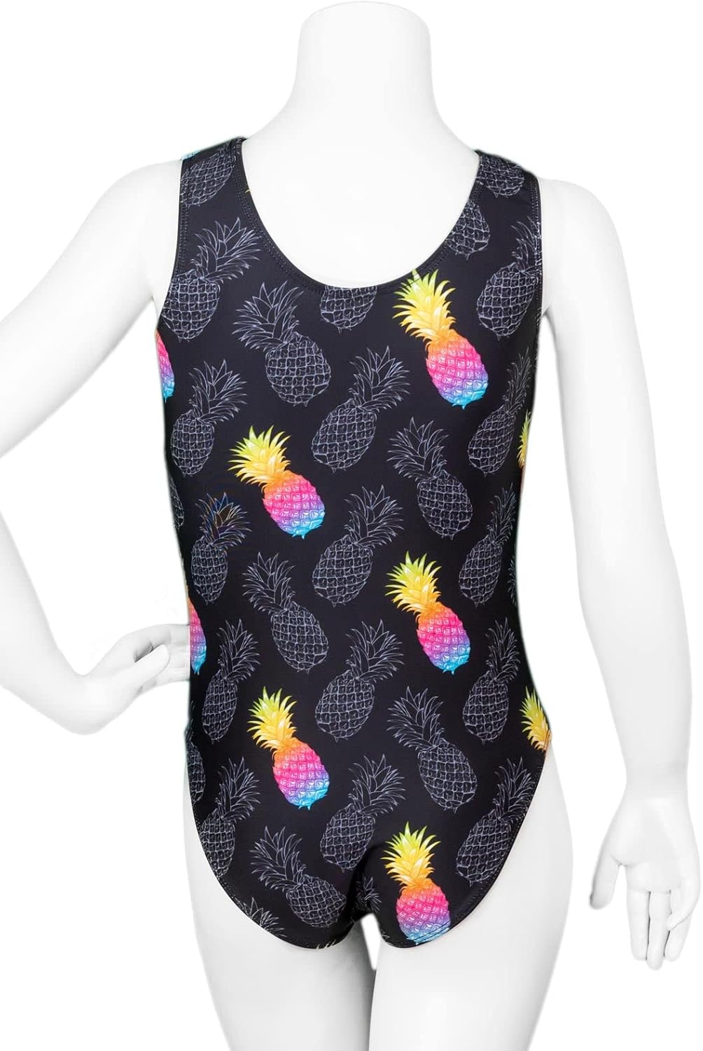 Destira Gymnastics Leotards for Women, Poppin' Pineapple Black Ultra Soft Comfort Stretch Fabric,Adult X-Small