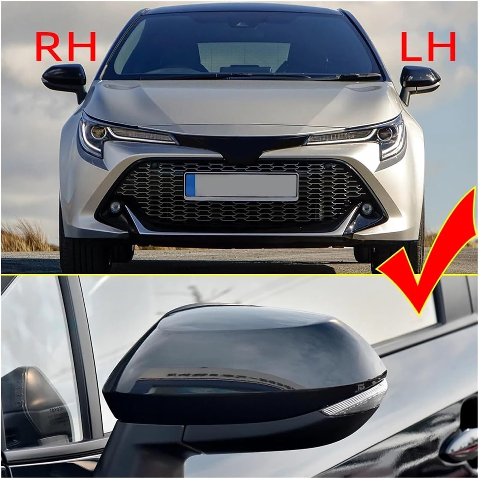 Per Altis Per Corolla 2019-2021 Copertura specchietto laterale(Rosso,R)