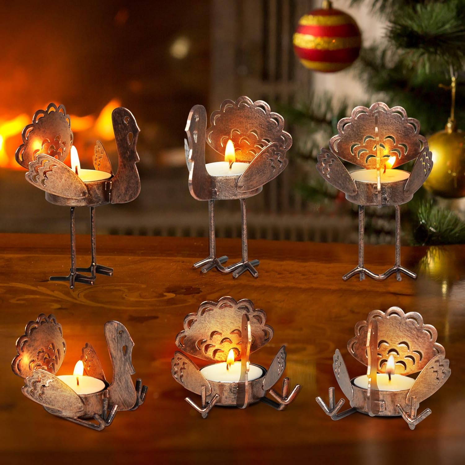 ALLADINBOX Set of 6 Turkey Tea Light Candle Holders