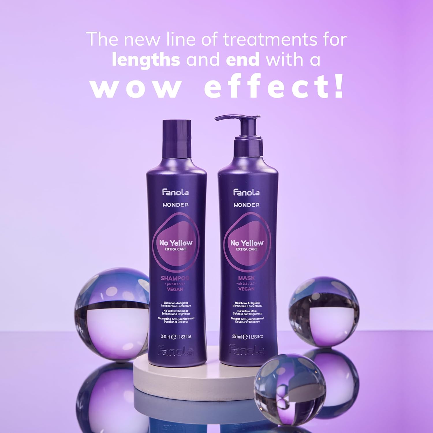 Fanola Wonder No Yellow Purple Hair Mask - Acidic pH Deep Conditioning Hair Mask for Blonde, Bleached & Grey Shades - Intense Violet Pigment Neutralizes Brassy Tones (11.83 Ounce) - Image 9