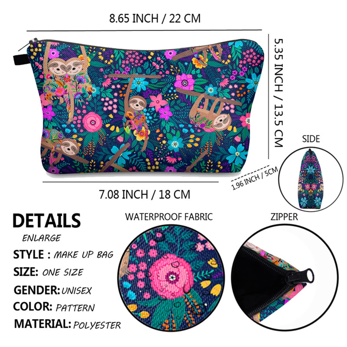FAVORTALK Cosmetic Bags Portable Small Make Up Bags with Zipper Makeup Bags Water Resistant Travel Wash Bag Multifunctional Toiletry Pouch for Women Girls Ladies B1010 - 2