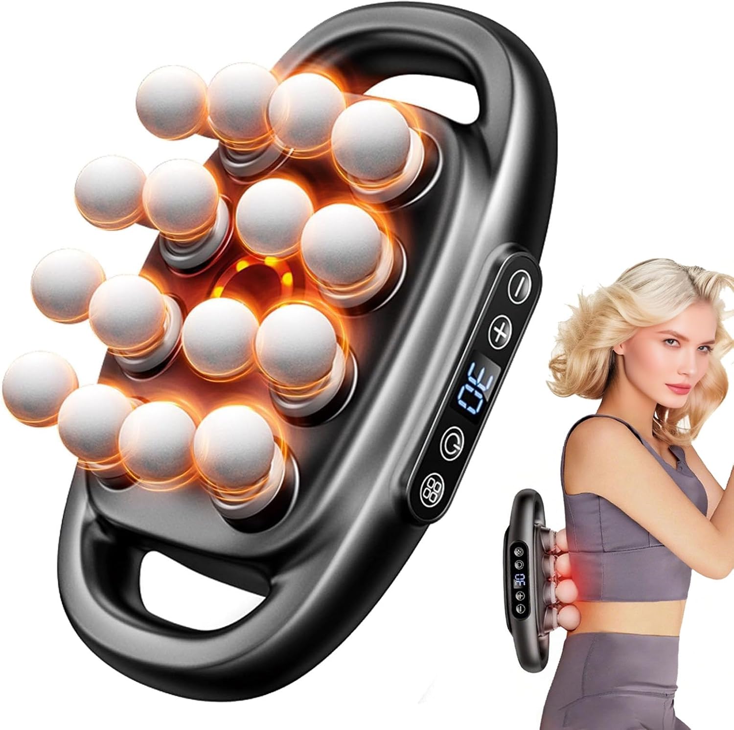 16-drive 8-head Massage Gun Set, Evasea Massager, 16 Head Massagers, with 3 Modes & 30 Intensities, for Back, Shoulders, Legs, Foot (Black) 16-drive 8-head Massage Gun Set, Evasea Massager, 16 Head Massagers, with 3 Modes & 30 Intensities, for Back, Shoulders, Legs, Foot (Black)