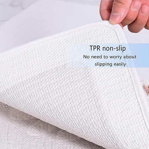 Miniatura 5 de Dorruger Bathroom Rugs Mat, White Flower Bath Rugs Fluffy Soft Superfine Fiber Rugs Non Slip Bath Mat Machine Wash Plush Mats,Bathroom Rug for