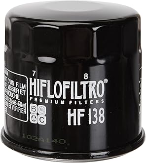 HiFloFiltro HF138 Black Standard Premium Oil Filter, Single