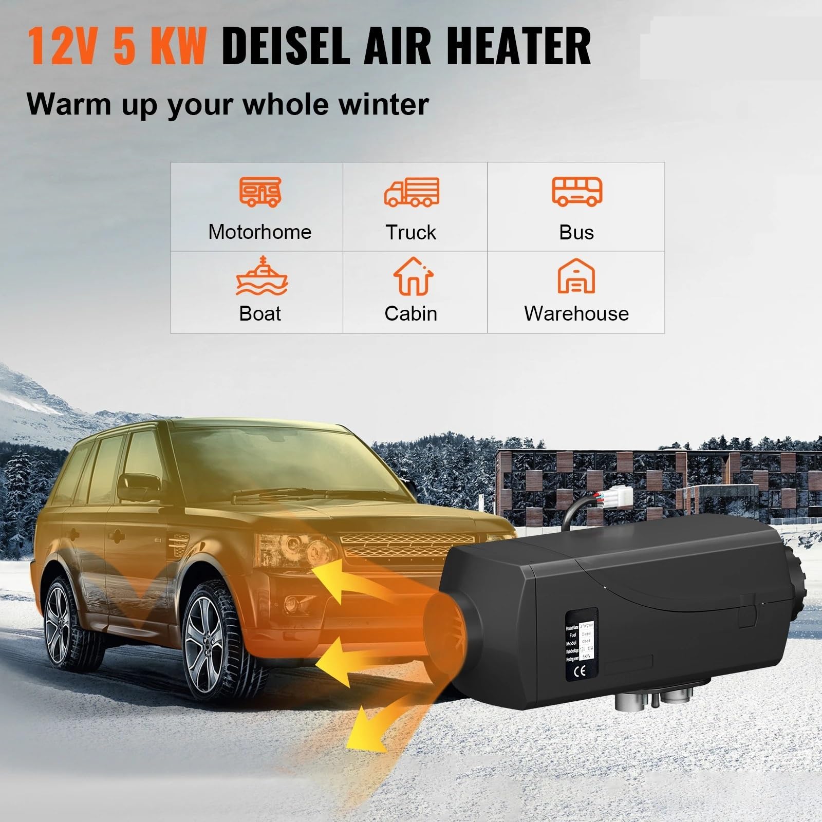 samochodowy Nagrzewnica 5 KW, Ogrzewacz Samochodowy 12 V, Ogrzewanie Postojowe Na Olej Napędowy, Przełącznik LCD, Ogrzewacz Na Olej Napędowy O Niskim Poziomie Hałasu Nagrzewnica postojowa