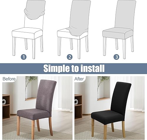 Miniatura 4 de Fundas para sillas de comedor, juego de 6 fundas para sillas de comedor o cocina, lavables, protectoras, para sillas Parsons, para el hogar,
