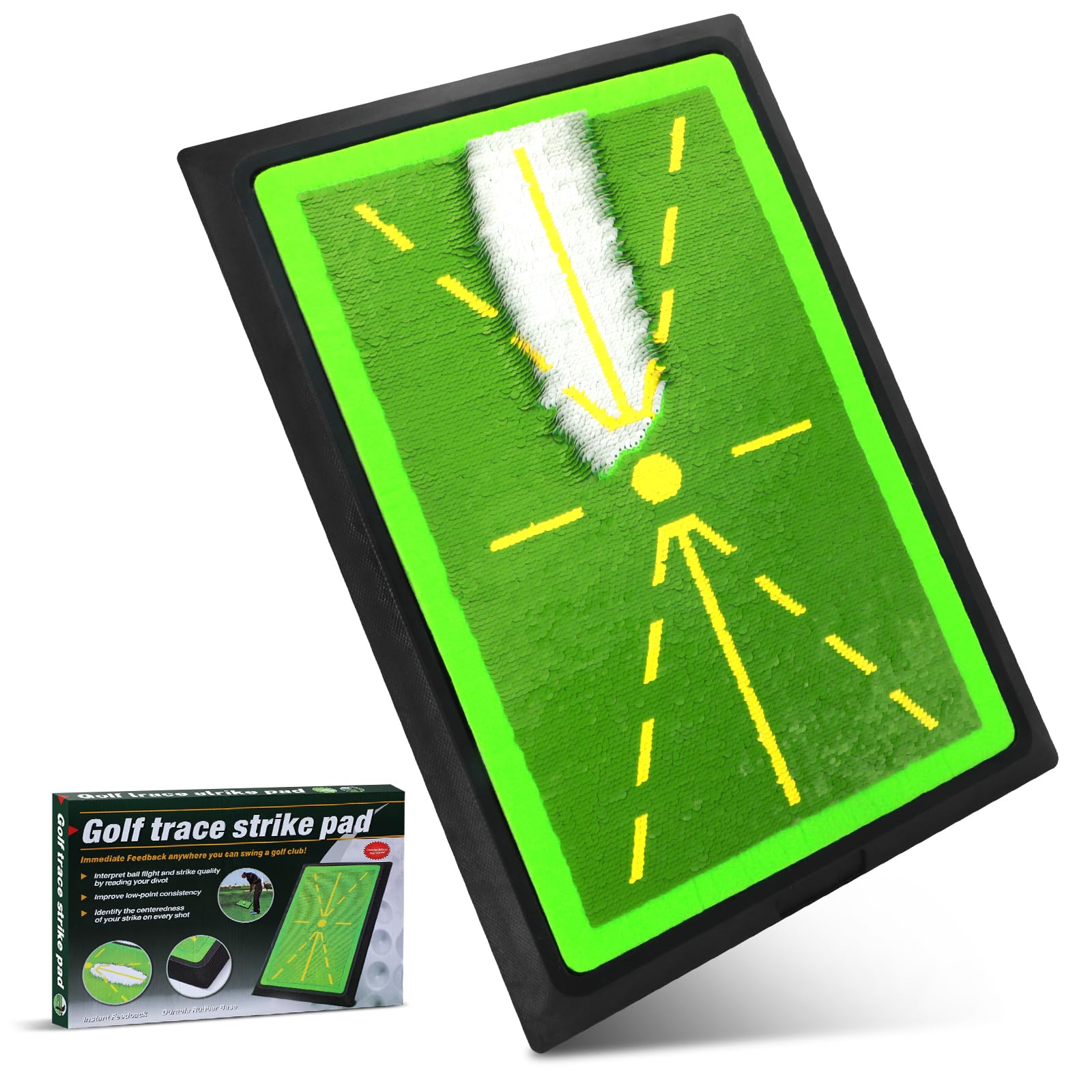 Tappetino da Golf & Tappetino per Swing – Tappetino di Allenamento con Base in Gomma Antiscivolo per Colpire la Palla con Precisione e Feedback dello Swing - per Principianti ed Esperti