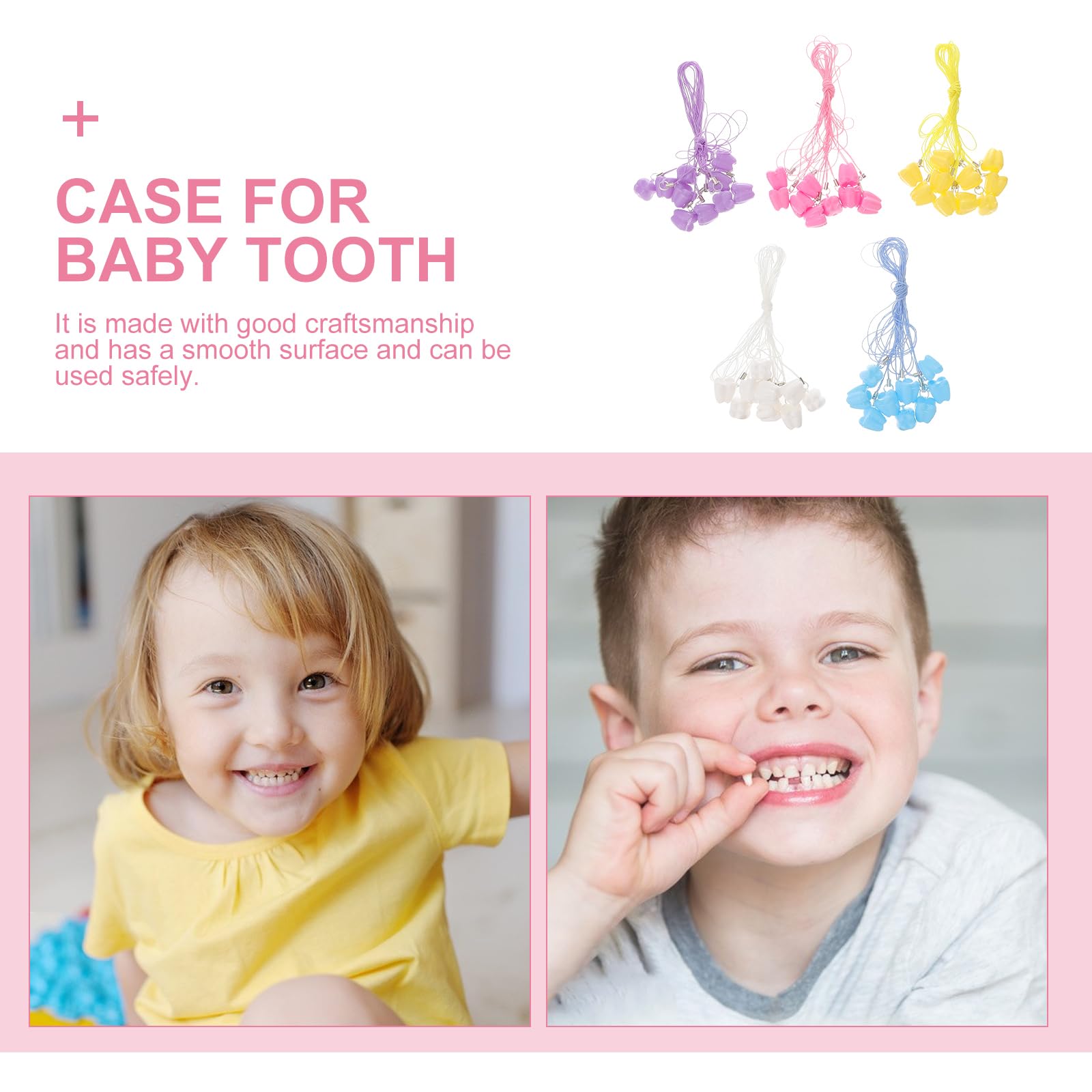 Contenitore per Denti da Latte - 50 pezzi Organizzatore di collane per riporre i denti - Scatola per Conservare Denti Decidua per Ricordo e Regalo per Neonati, Bambini