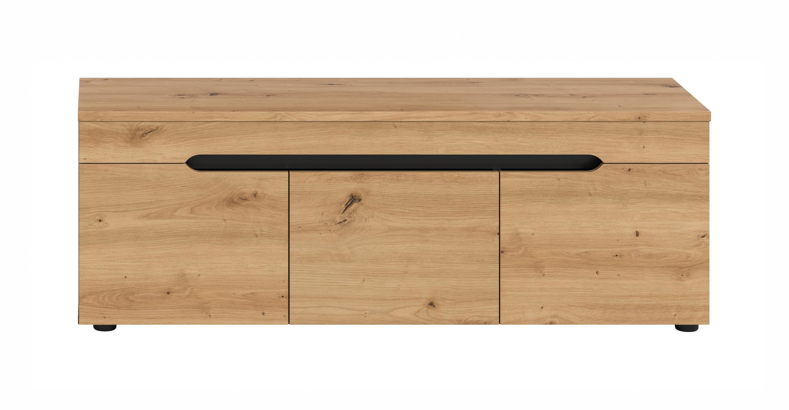 xonox.home – Sitzbank Canu 120x43x37 cm in Artisan Eiche und Basalt grau – Schuhbank mit 3 Türen, 4 Fächern & verstellbaren Böden – Bietet Platz für ca. 10 Schuhpaare & eine stabile Sitzfläche im Flur
