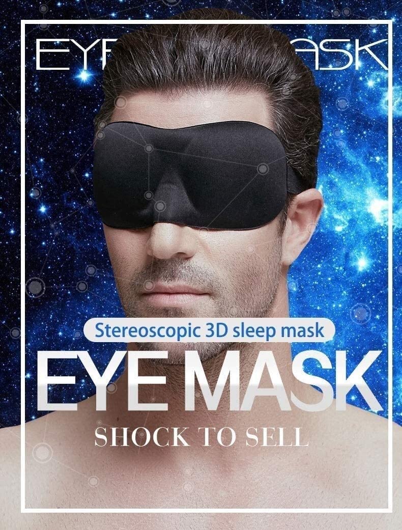 Schlafmaske for Rücken- und Seitenschläfer, lichtundurchlässig, Schlafmaske mit 3D-Nachtbindung, ultraleichte Reise-Augenabdeckung